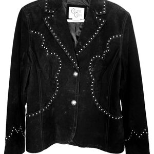 Cripple creek Embellished studded Suade jacket with Cross